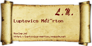 Luptovics Márton névjegykártya